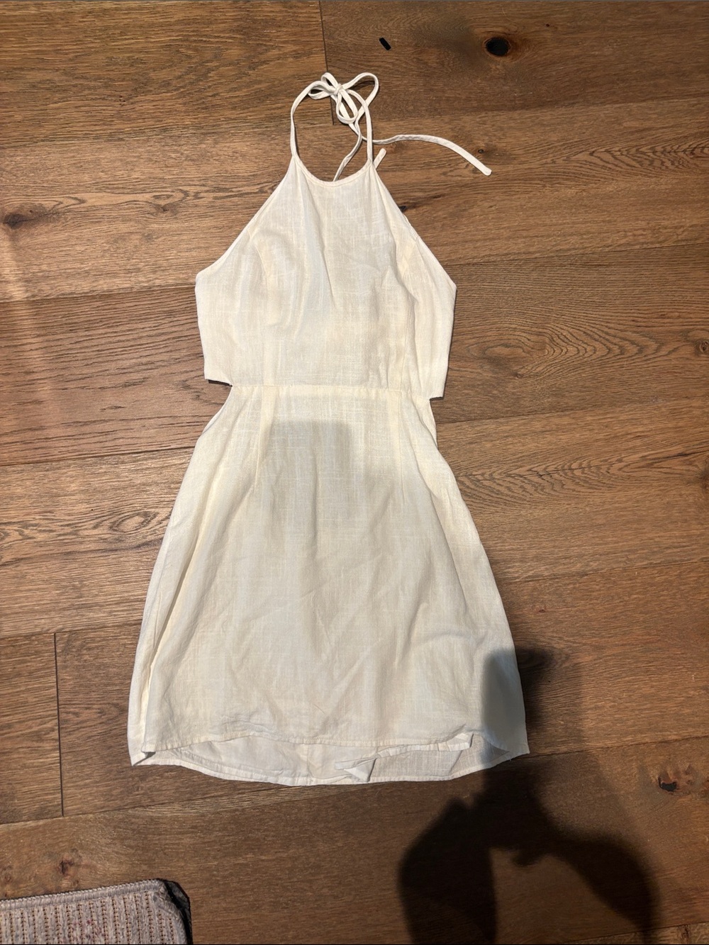 Needii Sleeveless Halter Cream Summer Dress